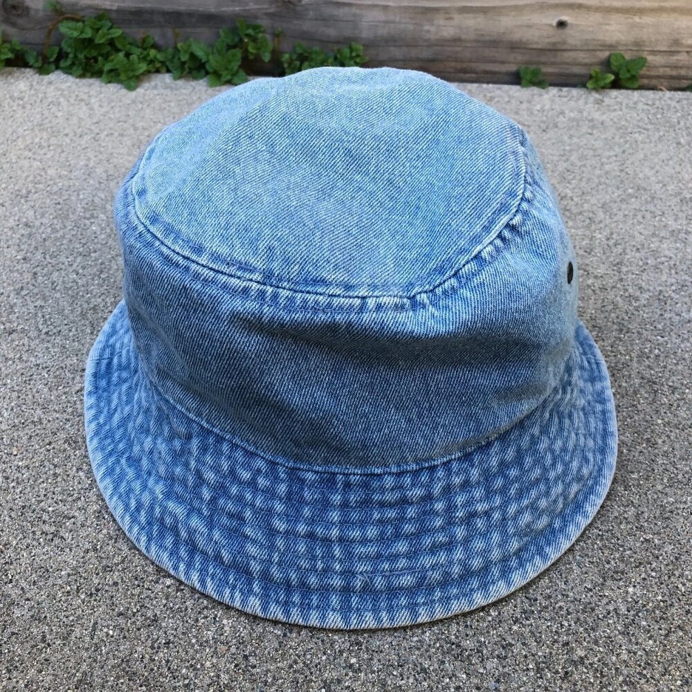 NEWHATTAN Denim Bucket Hat Women's S/M Blue Packable Cap 100% Cotton​
